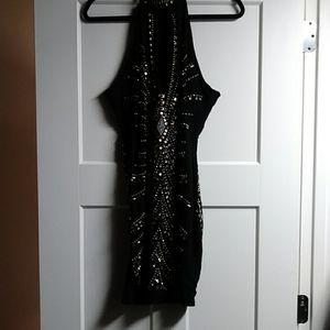 Little Black dress with rhinestones